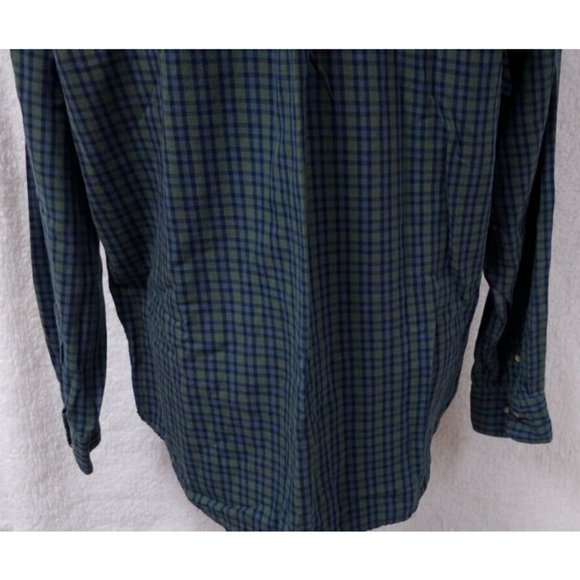 Dockers Men Large Green Blue Stripe Long Sleeve Button Up Embroidered Logo Shirt - Picture 8 of 11